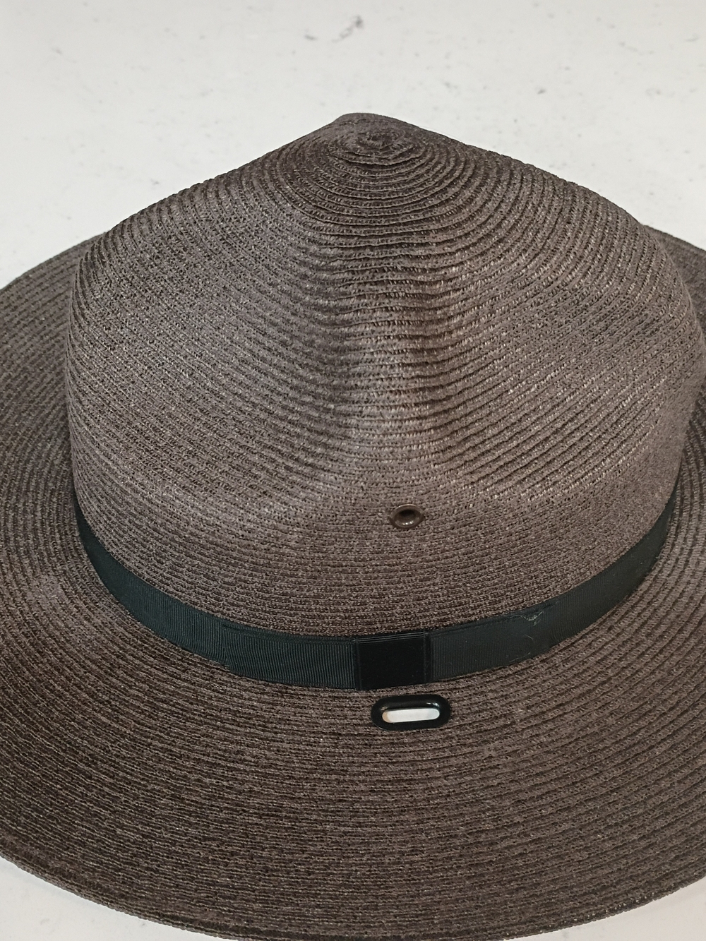 Vintage "Stratton Self Form U.S.A" Dark Brown Straw Hat Size 6 3/4 - Picture 3 of 9